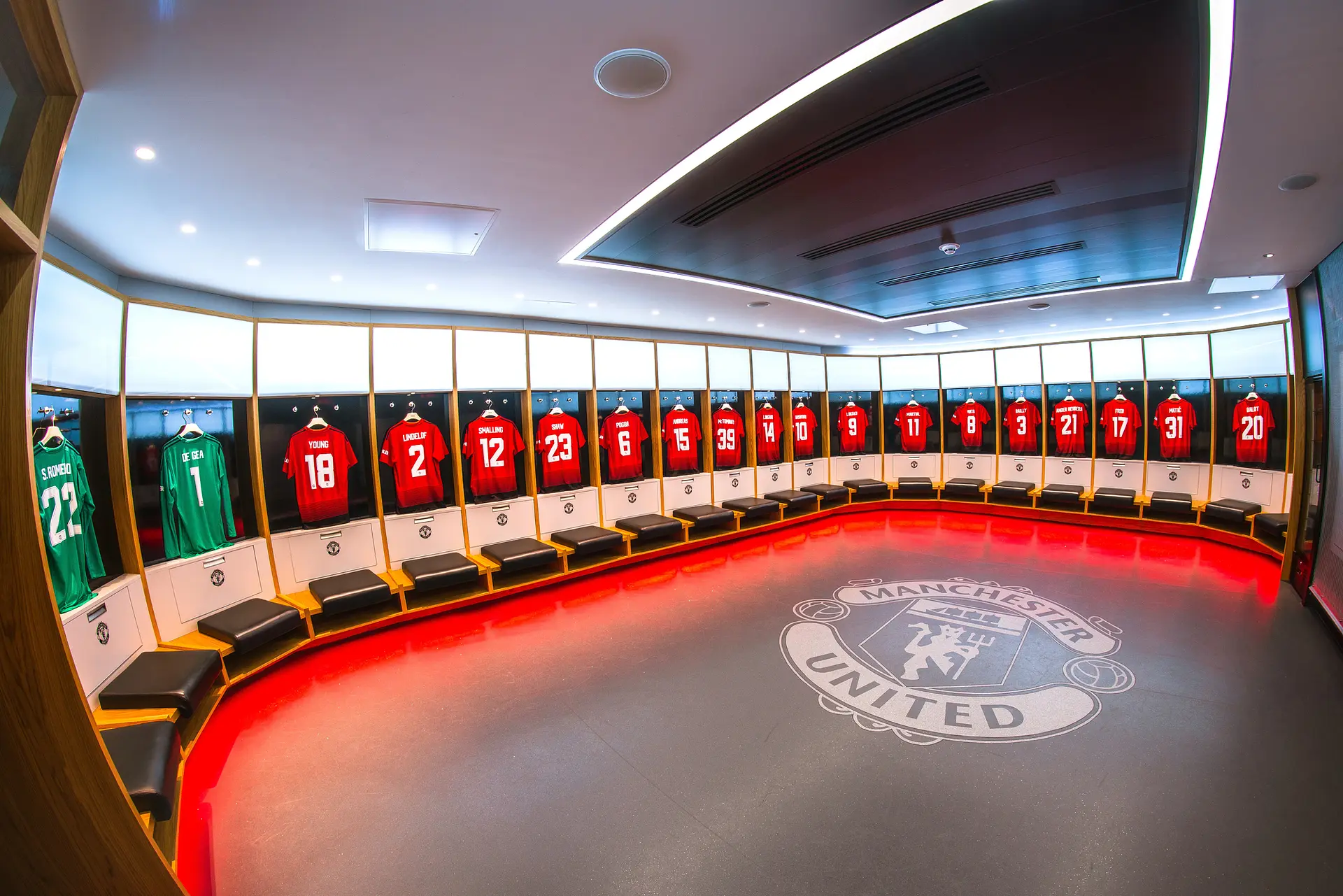 Old Trafford : le vestiaire des joueurs