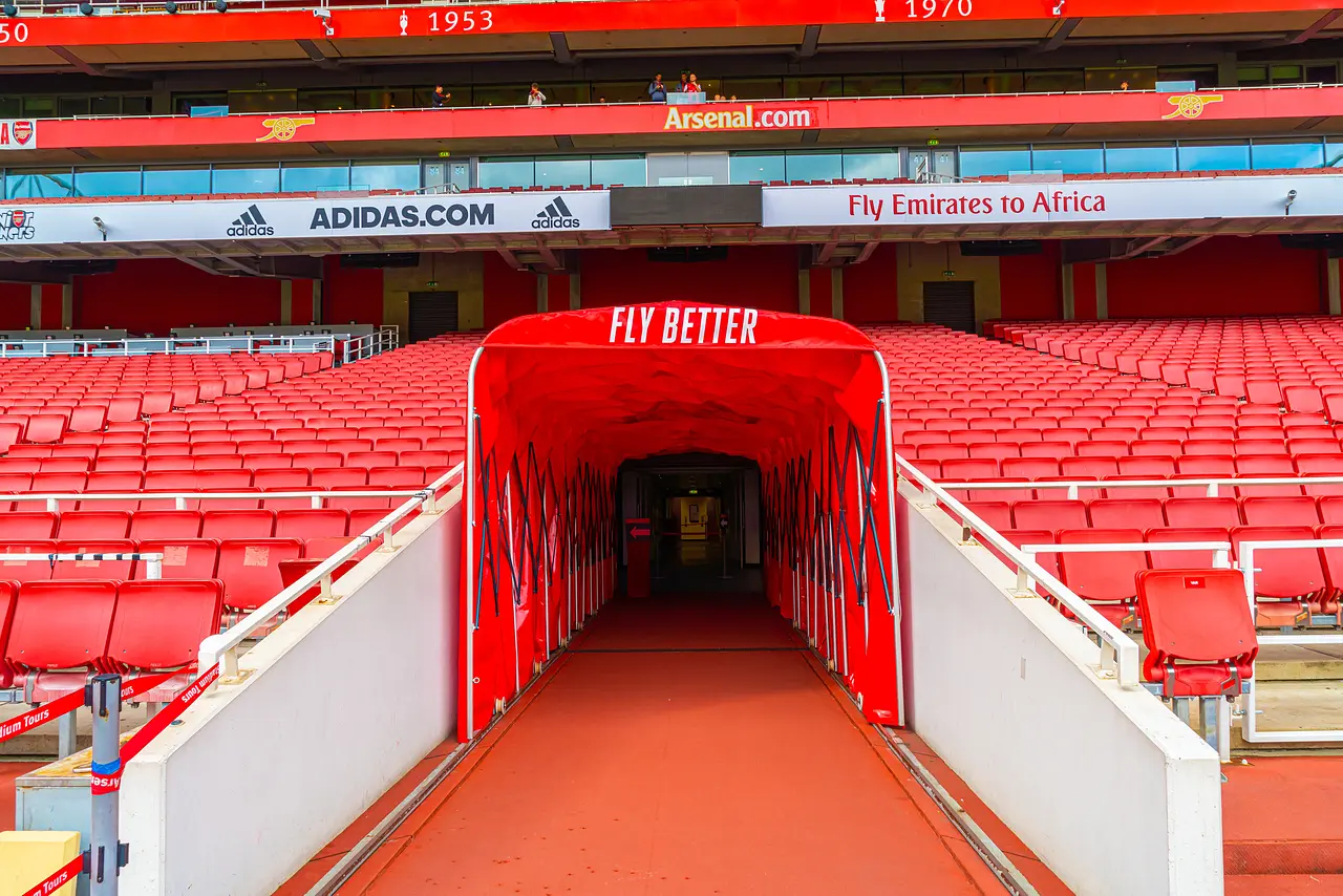Emirates Stadium : le tunnel des joueurs