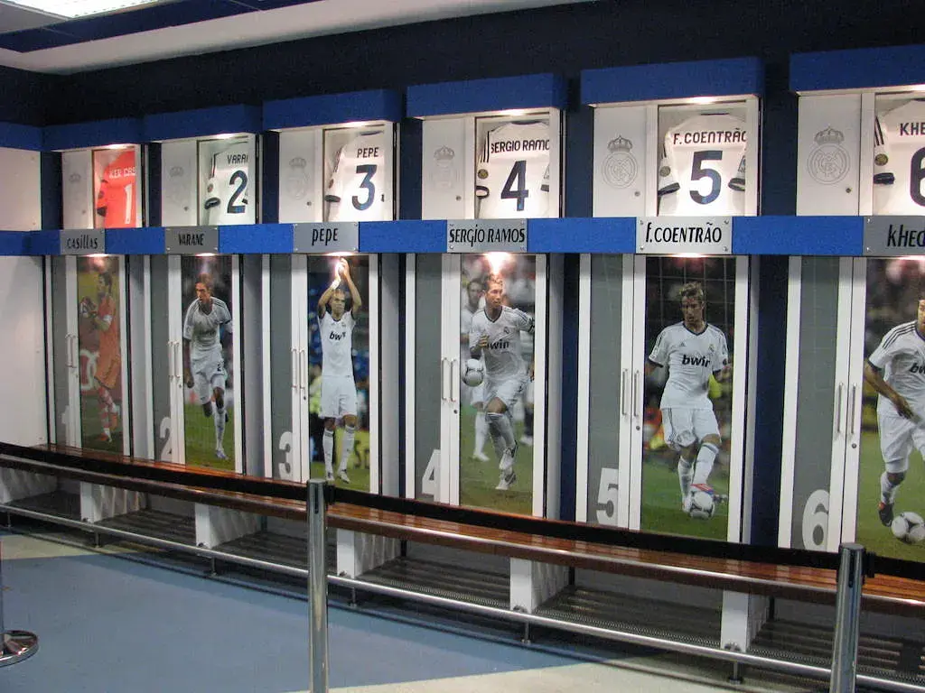 Estadio Santiago Bernabéu : le vestiaire des joueurs
