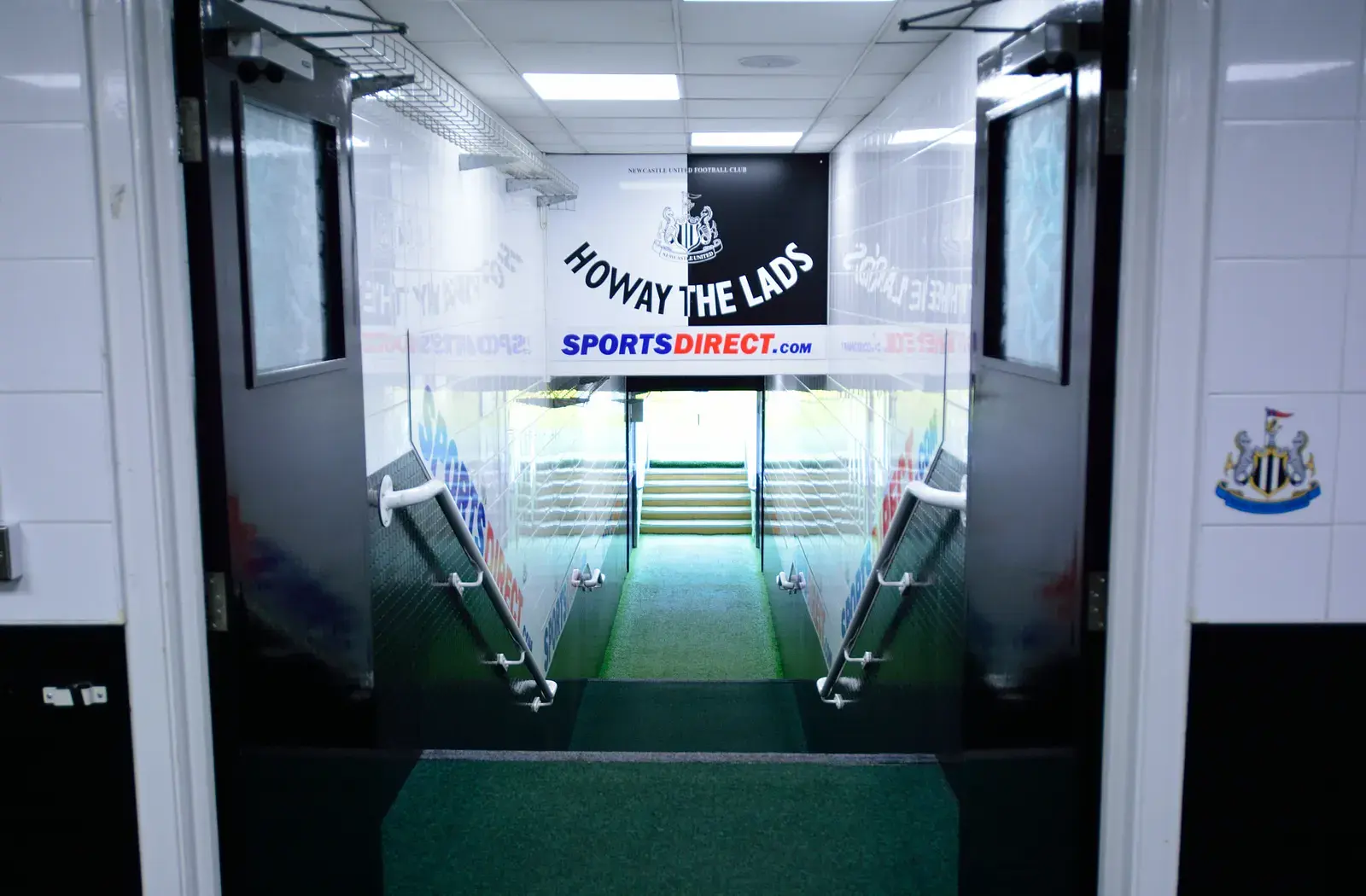 St James' Park: the players' tunnel