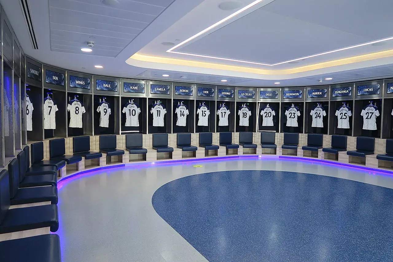 Tottenham Hotspur Stadium: o balneário dos jogadores